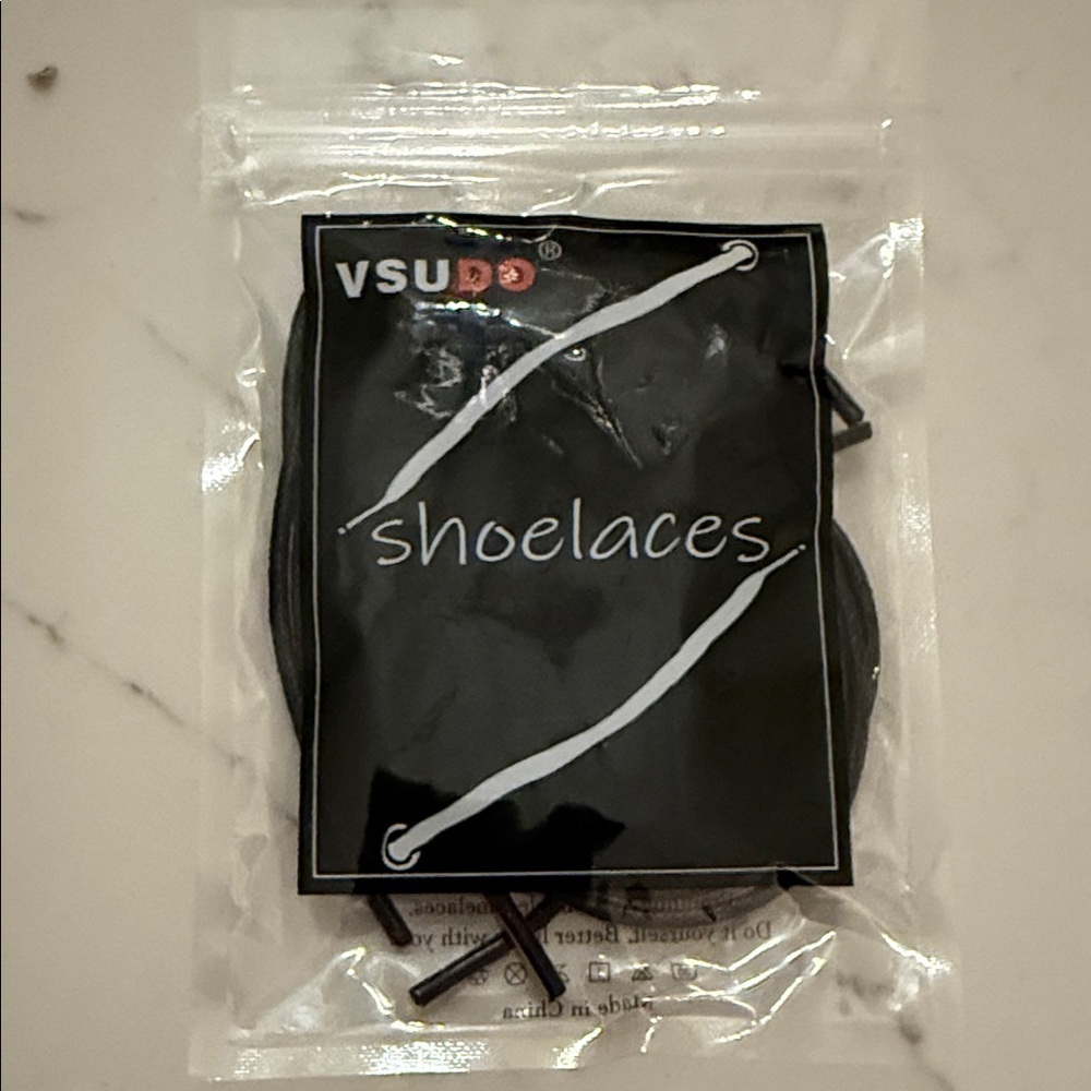 VSUDO Black Waxed Shoelaces - 2 pack 28”